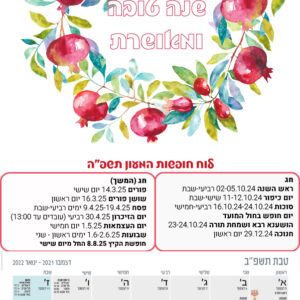לוח שנה A4 דגם זר רימונים
