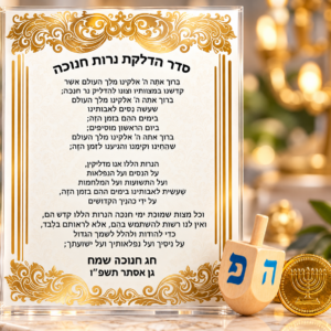 סדר הדלקת נרות חנוכה דגם אסתר