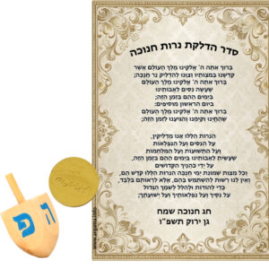 סדר הדלקת נרות חנוכה דגם 2