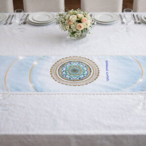 ראנר ומפת שולחן דוחה כתמים דגם שמים