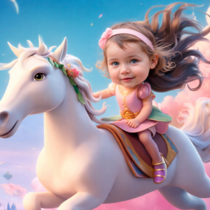 דגם נסיכה על סוס לבן