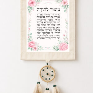 מתלה קיר מזמור לתודה תהילה